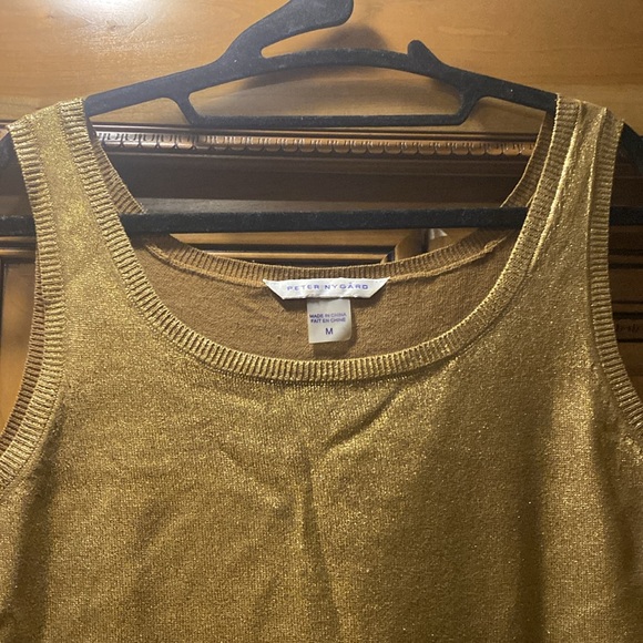 Peter Nygard Gold Sweater in Cotton Blend Size Medium - Picture 3 of 6